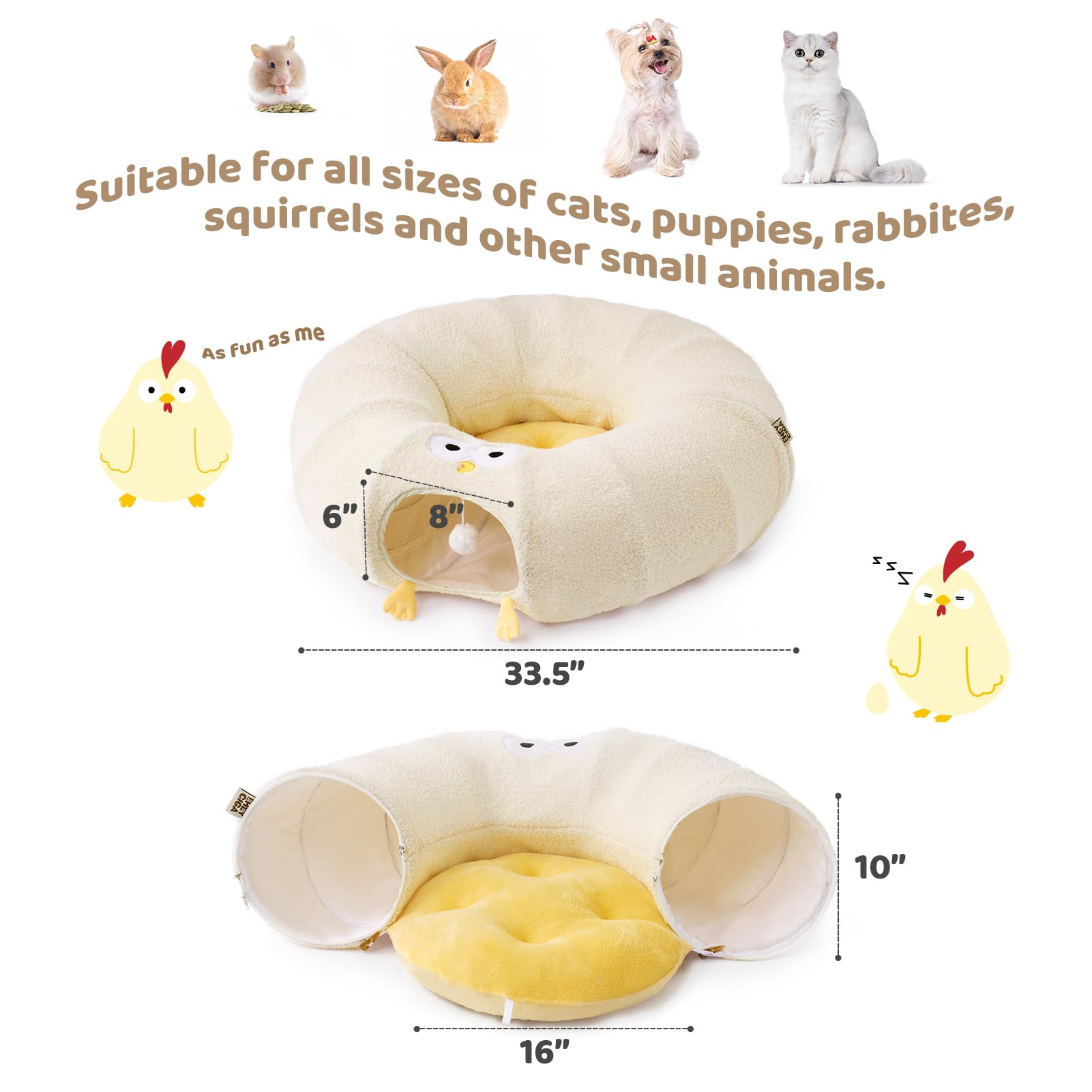 EHEYCIGA cat tunnel bed with interactive balls supports multi-cat play.