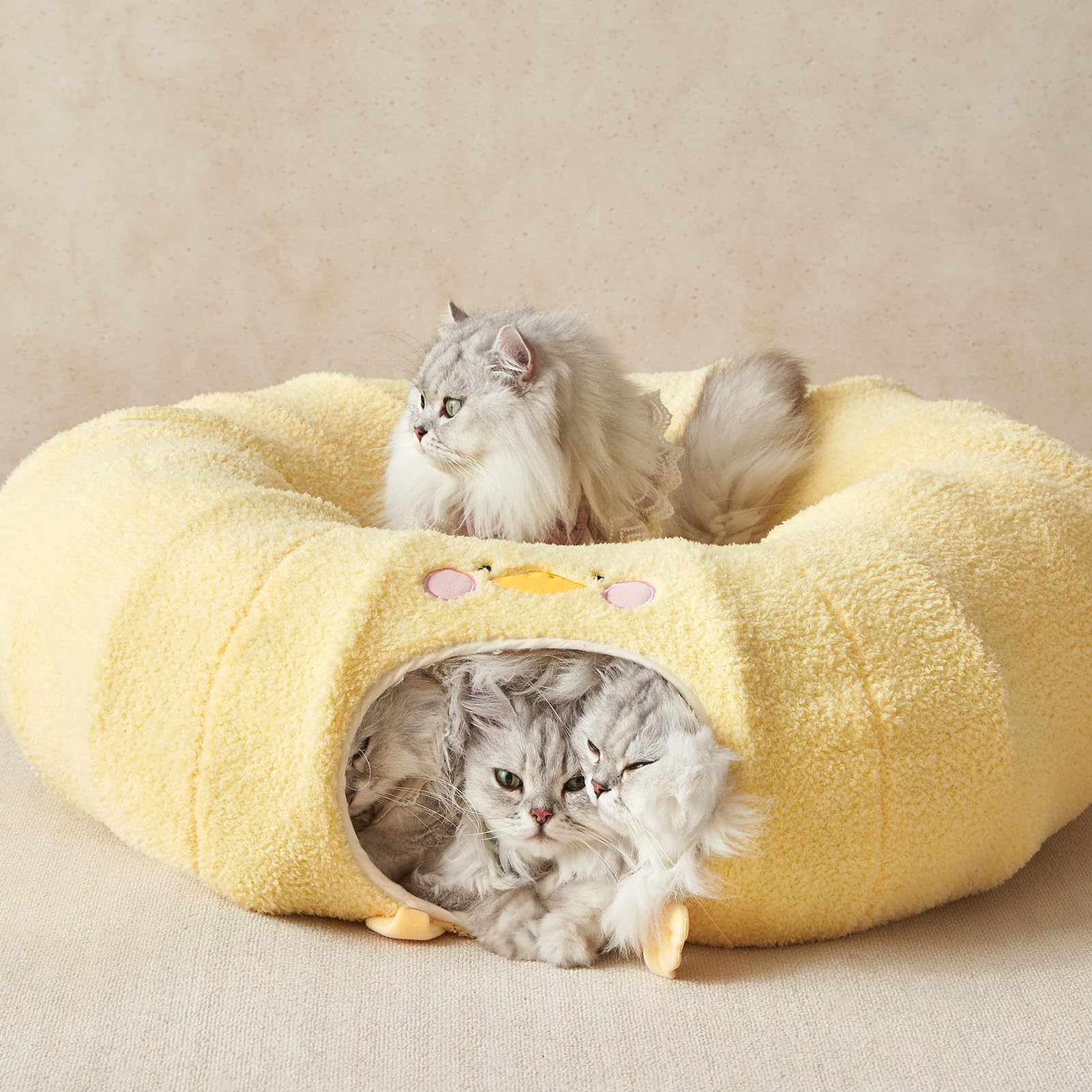 Easy to assemble and store in small spaces with EHEYCIGA cat tunnel bed.