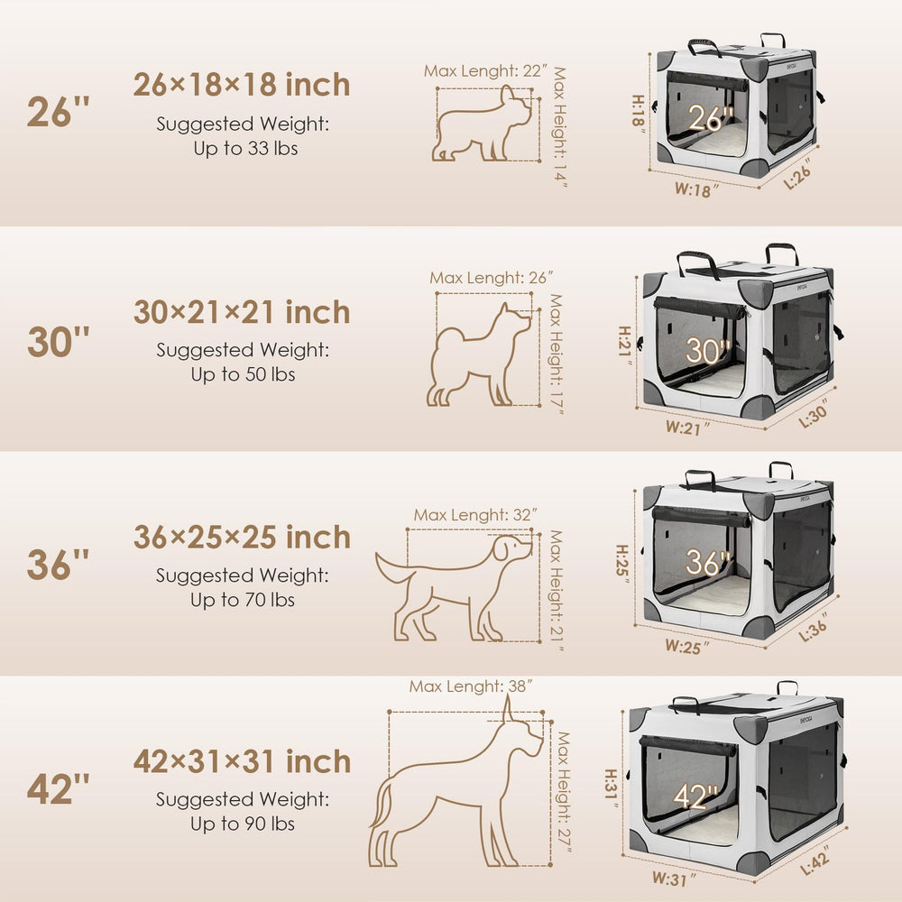 EHEYCIGA collapsible dog crate 36in collapsed-storage view highlights compact travel setup