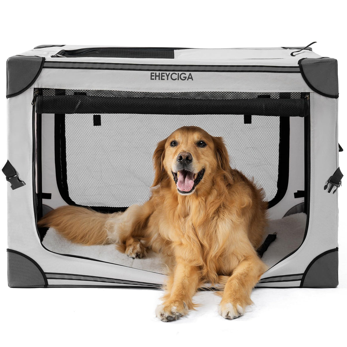 EHEYCIGA collapsible dog crate 36in front view for secure large dog containment on the go