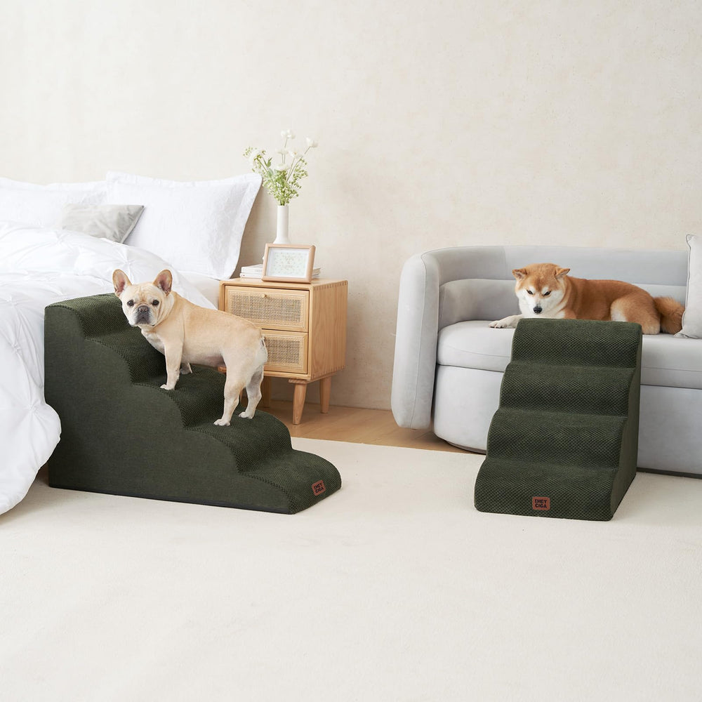 EHEYCIGA curved dog stairs fleece cover close-up for easy care