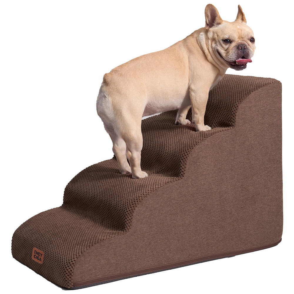 EHEYCIGA curved dog stairs bed-setup shows edge alignment.