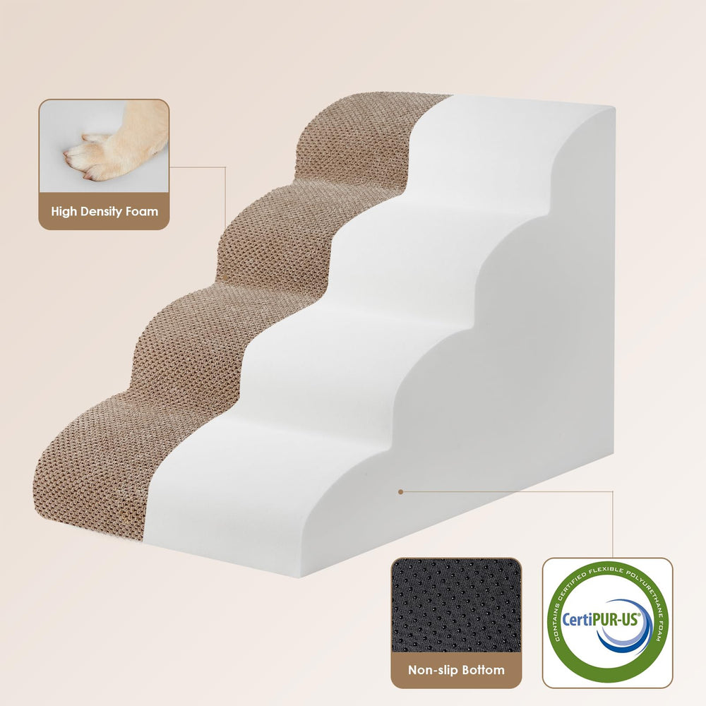 EHEYCIGA curved dog stairs edges close-up highlighting low-angle design.