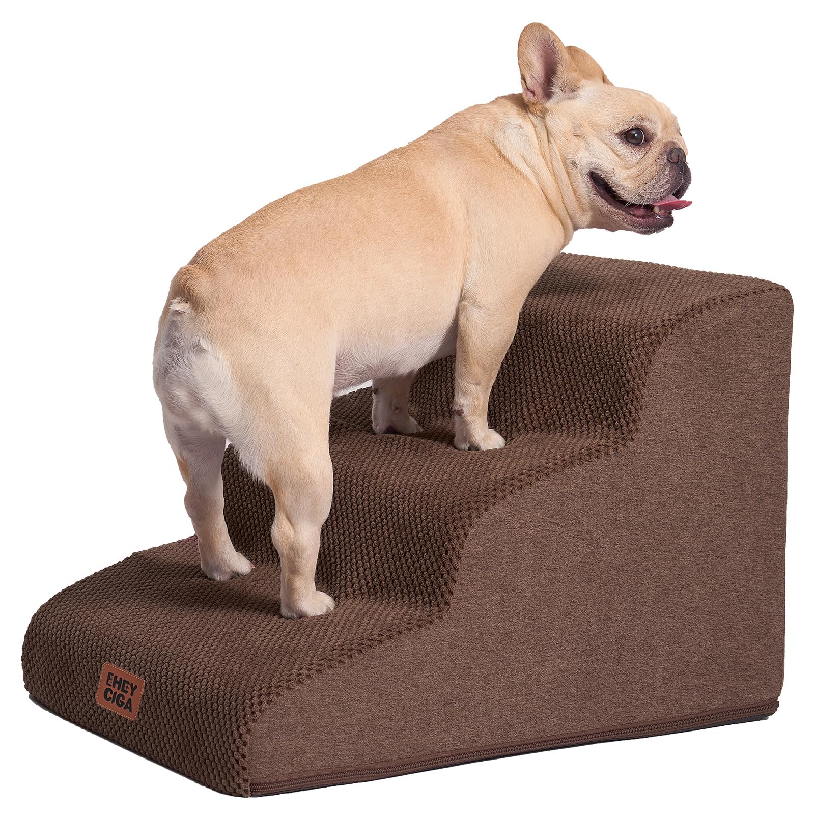 EHEYCIGA curved dog stairs with foam assist small dogs to reach the sofa comfortably