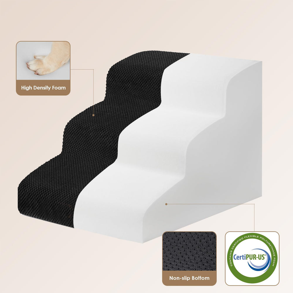 EHEYCIGA curved dog stairs with dense 33D foam for stable support
