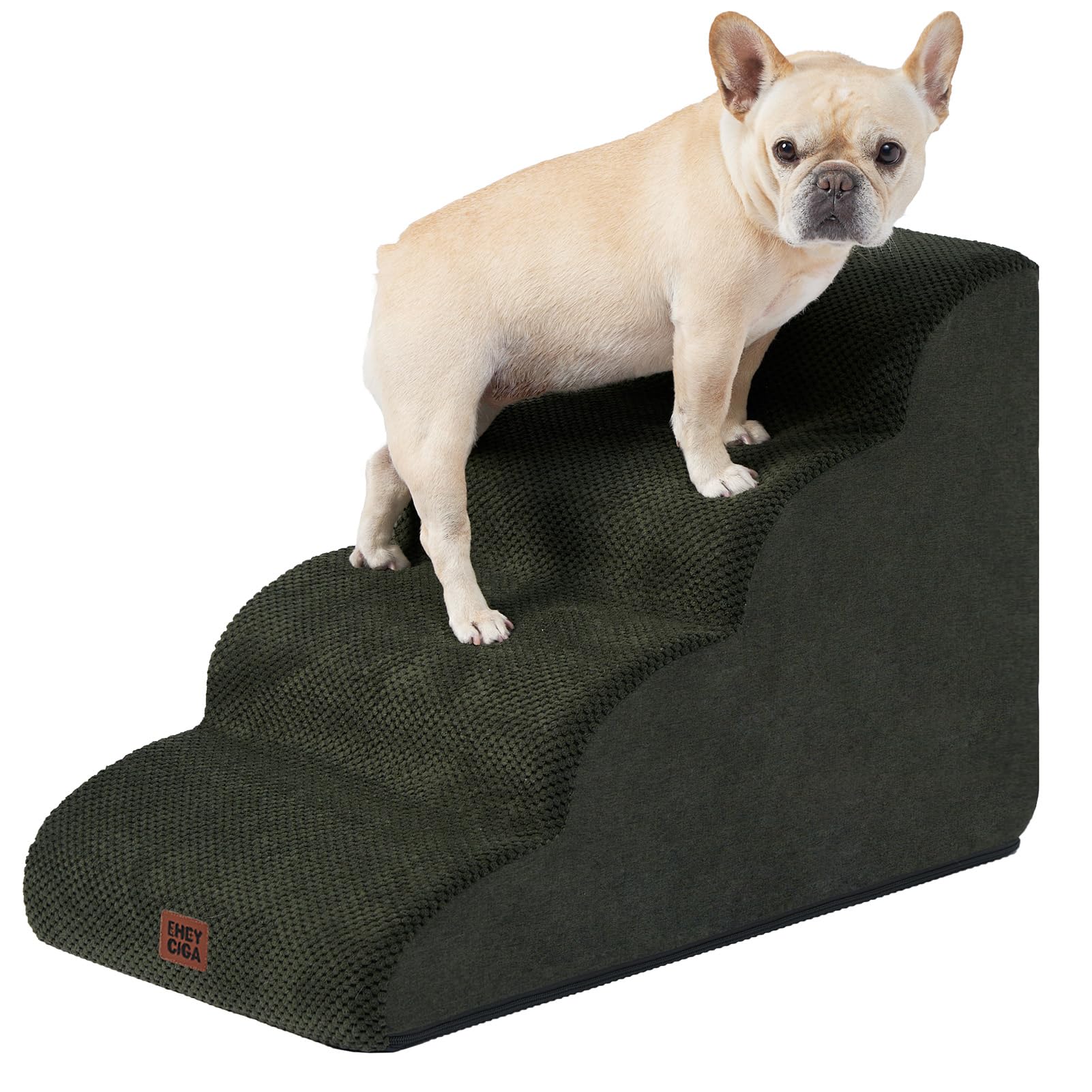 EHEYCIGA curved dog stairs military green color fits modern interiors