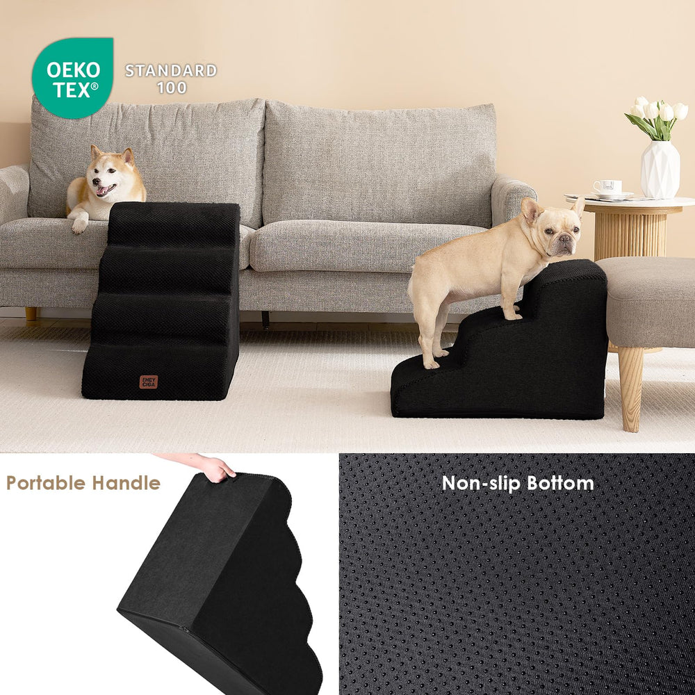 EHEYCIGA curved dog stairs non-slip base for indoor safety
