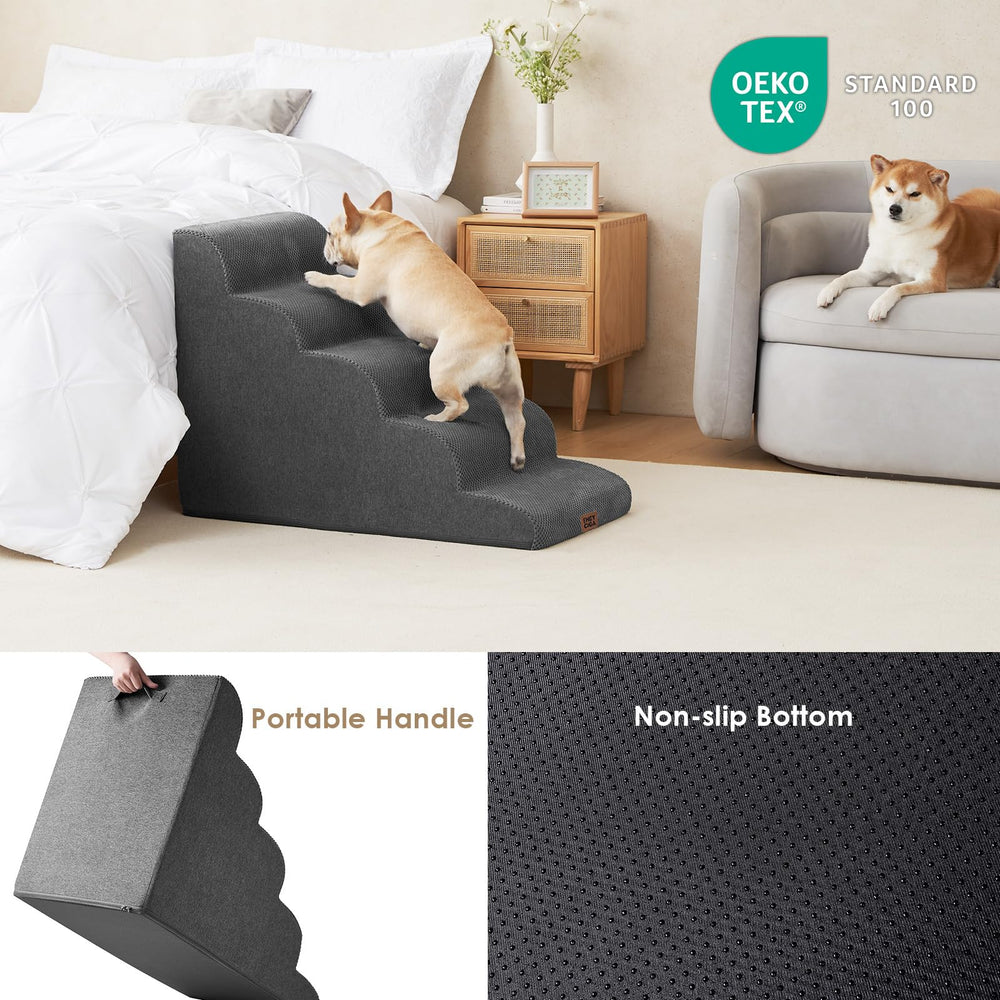 EHEYCIGA curved dog stairs removable cover enables easy washing.