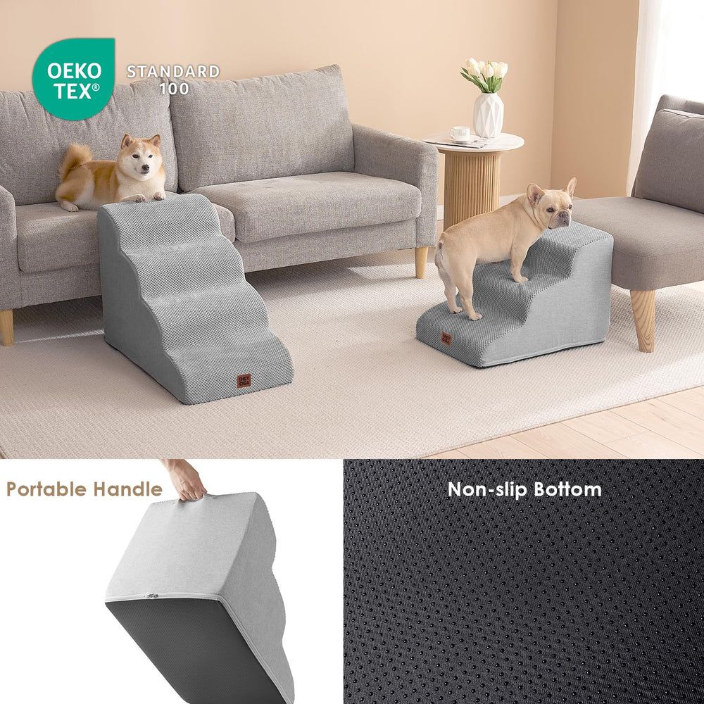 EHEYCIGA curved dog stairs removable cover for easy cleaning