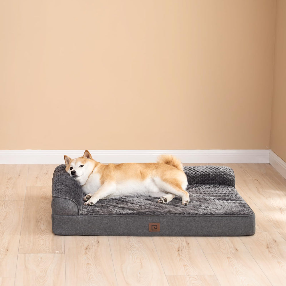 EHEYCIGA dog bed in dark grey complements any home decor.