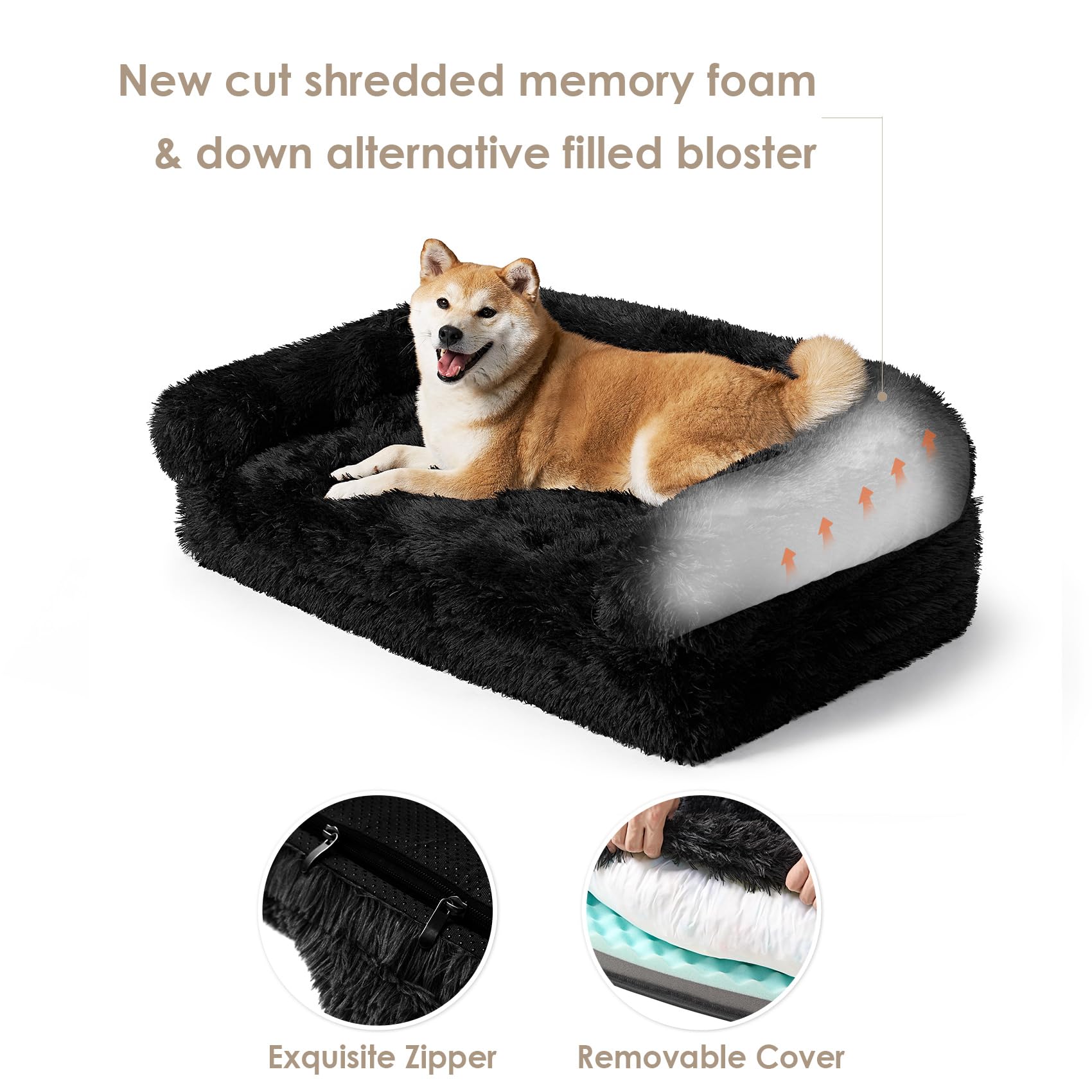 EHEYCIGA faux fur cover adds soft warmth and comfort.