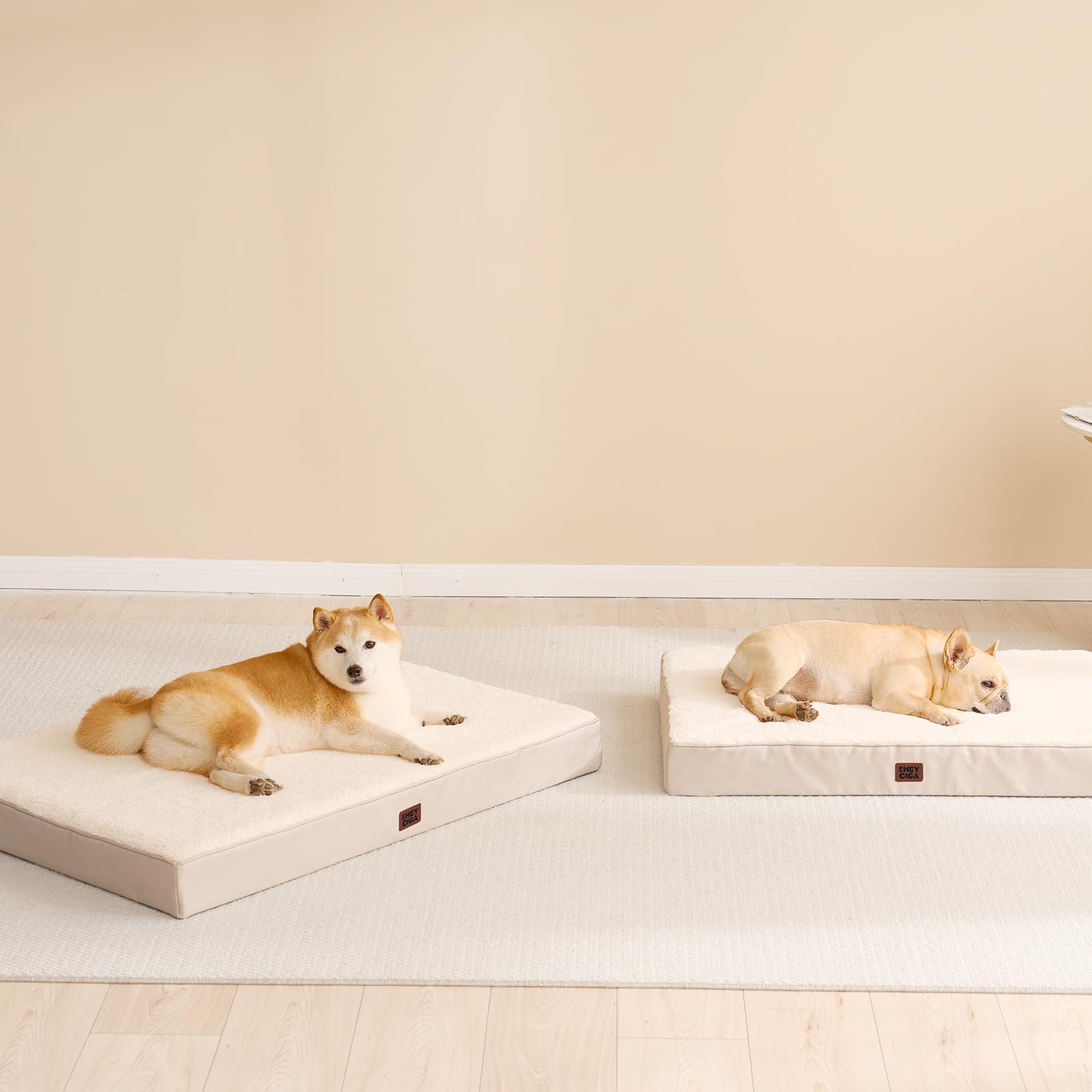 EHEYCIGA bed on floor offers a soft, supportive resting surface.