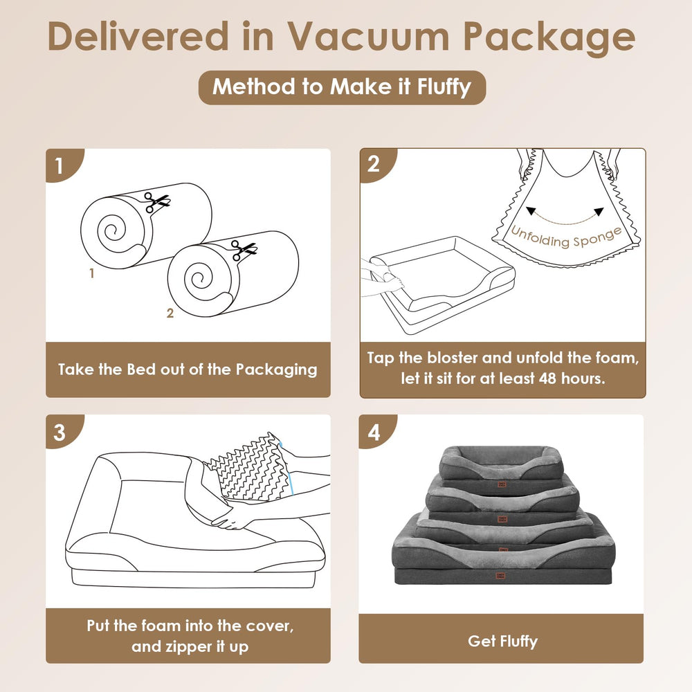 EHEYCIGA dog bed foam core removable for easy cleaning
