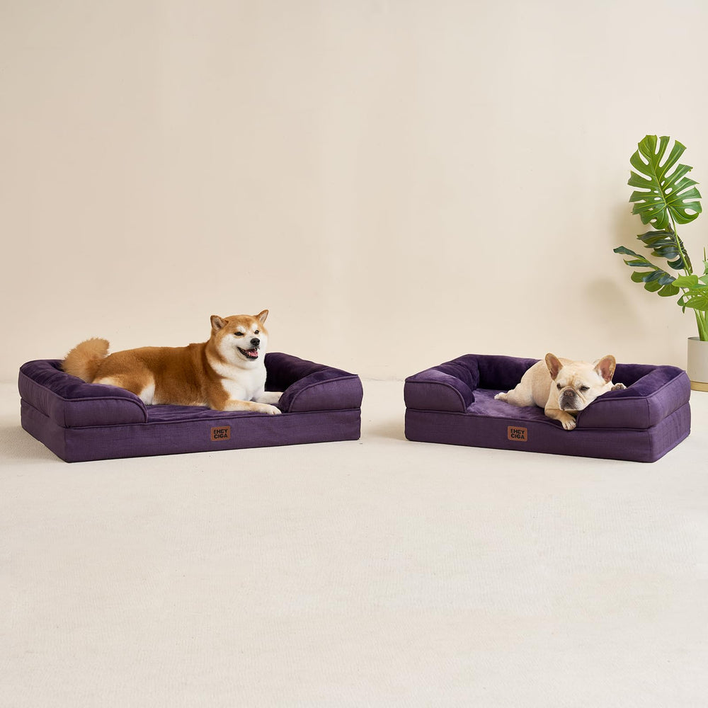 EHEYCIGA dog bed lifestyle shot with a resting large dog.