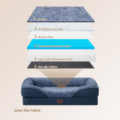 EHEYCIGA memory foam bed rear view demonstrates clean silhouette and durable construction