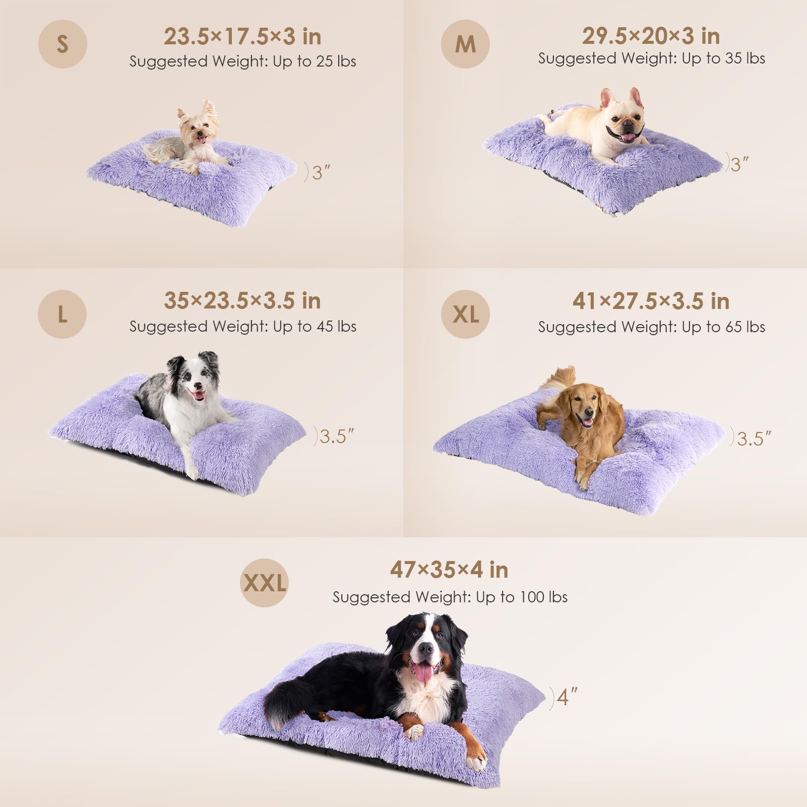 EHEYCIGA Fluffy Dog Crate Bed closeup shows ultra-soft fabric for secure snuggling.