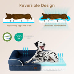 EHEYCIGA dog bed waterproof cover layer protects against spills.