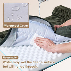 EHEYCIGA dog bed highlights waterproof film and faux linen side for durability.