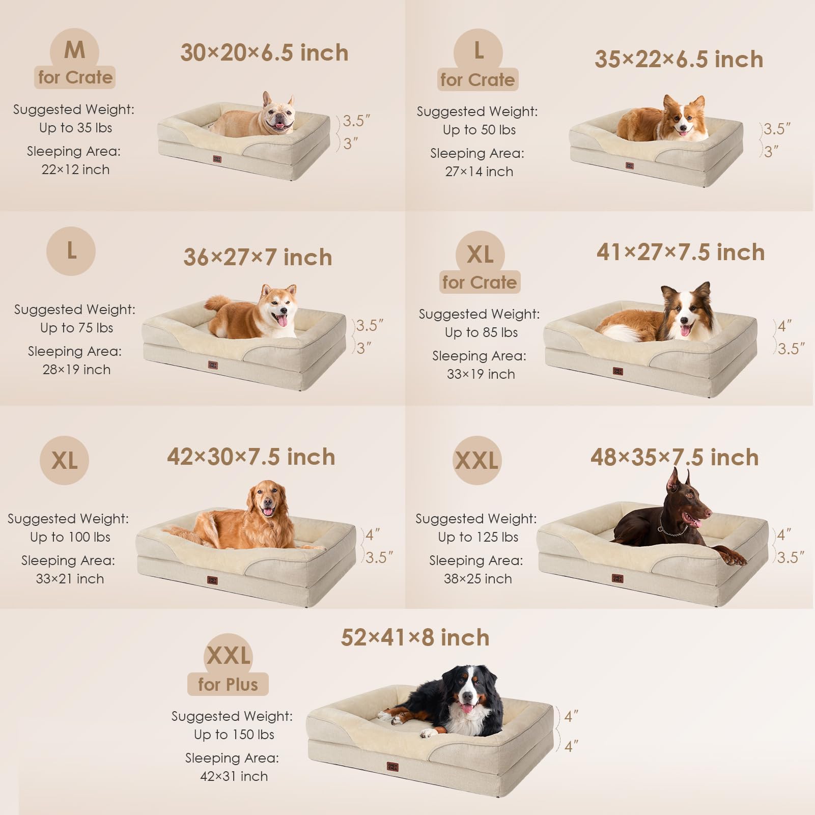 EHEYCIGA dog bed waterproof top layer keeps surface dry after outdoor play.
