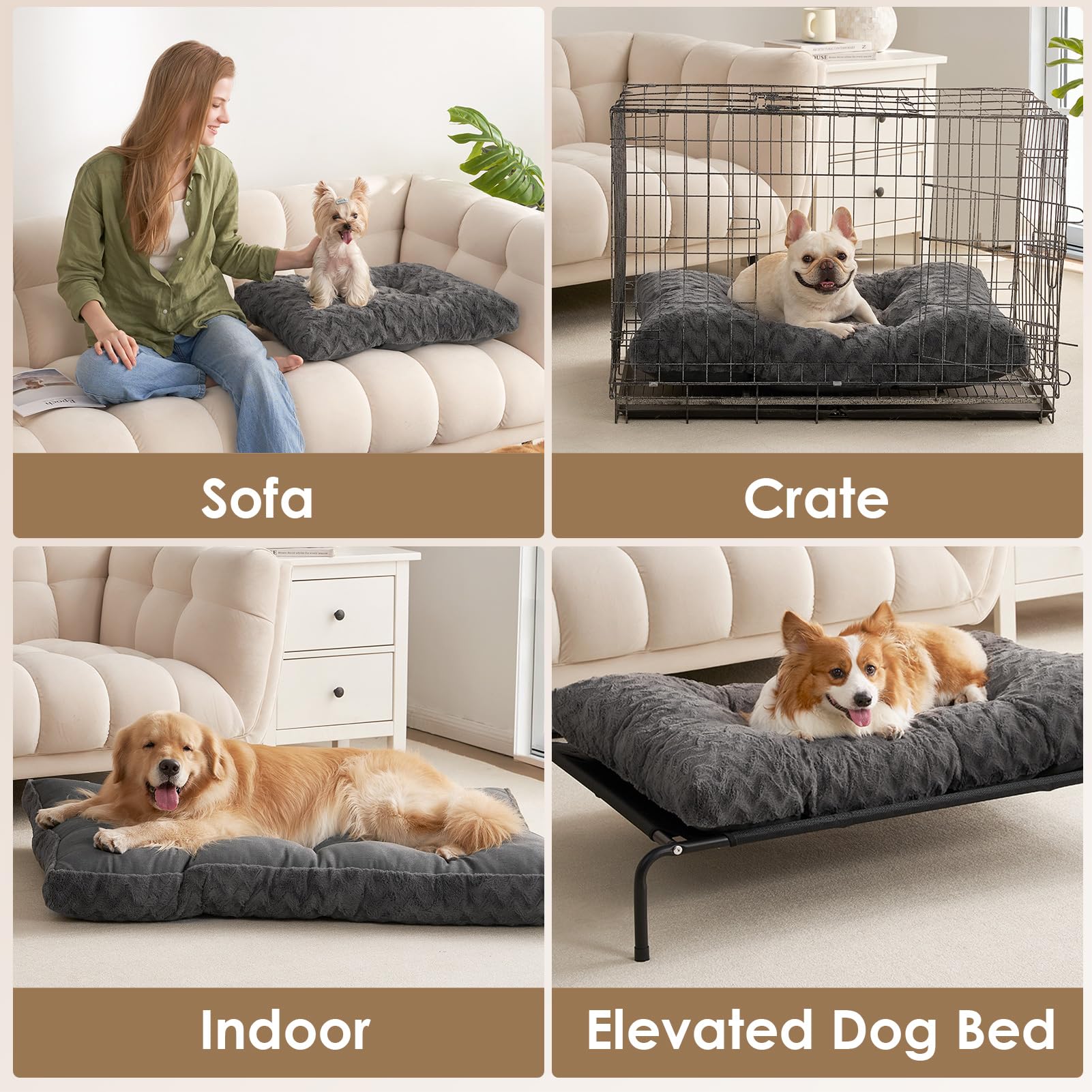 EHEYCIGA crate bed in kennel setup versatile for crates or standalone use