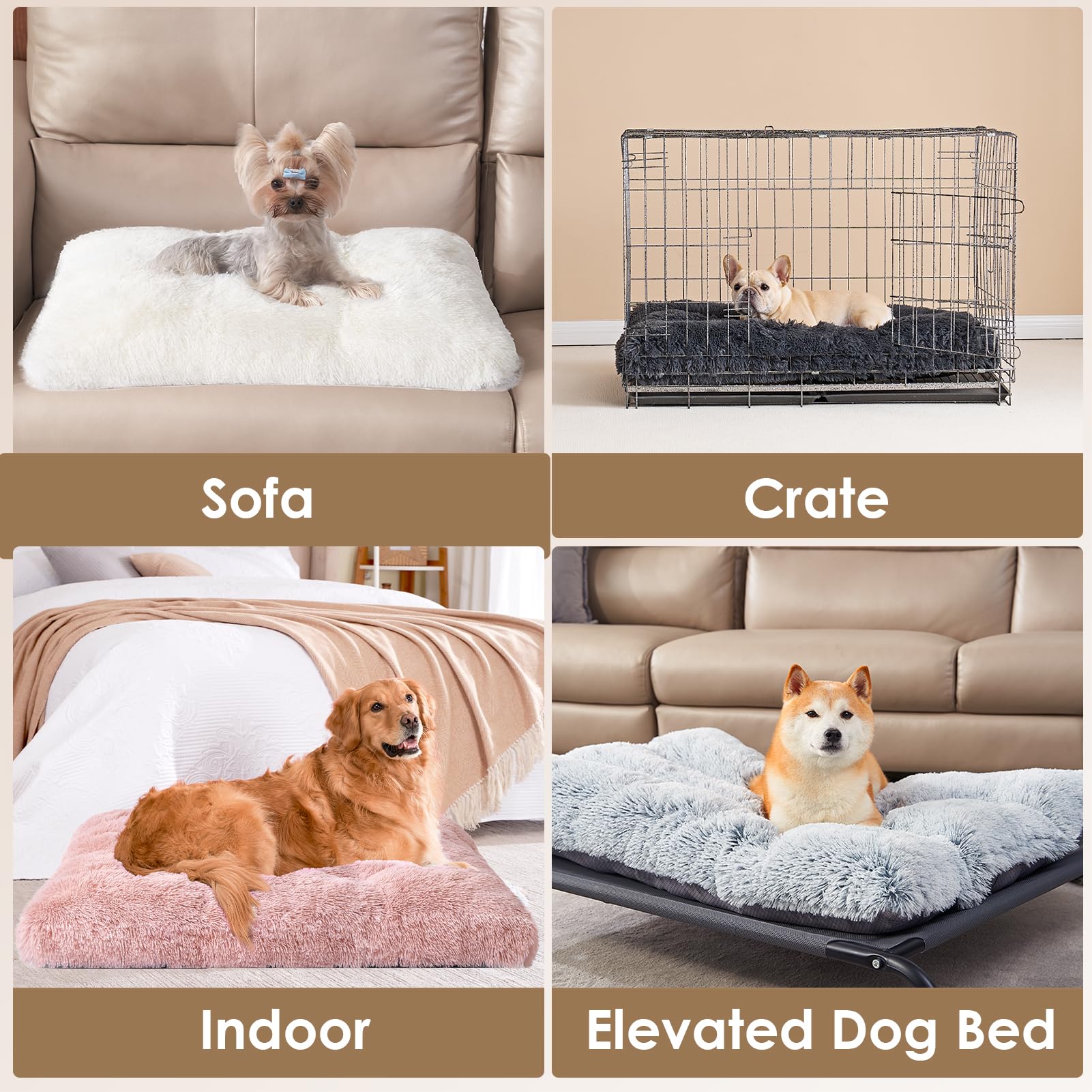 EHEYCIGA dog crate pad inside crate for secure calming space