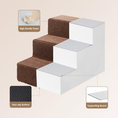 EHEYCIGA 3-step dog stairs in use on a sofa for small pets.