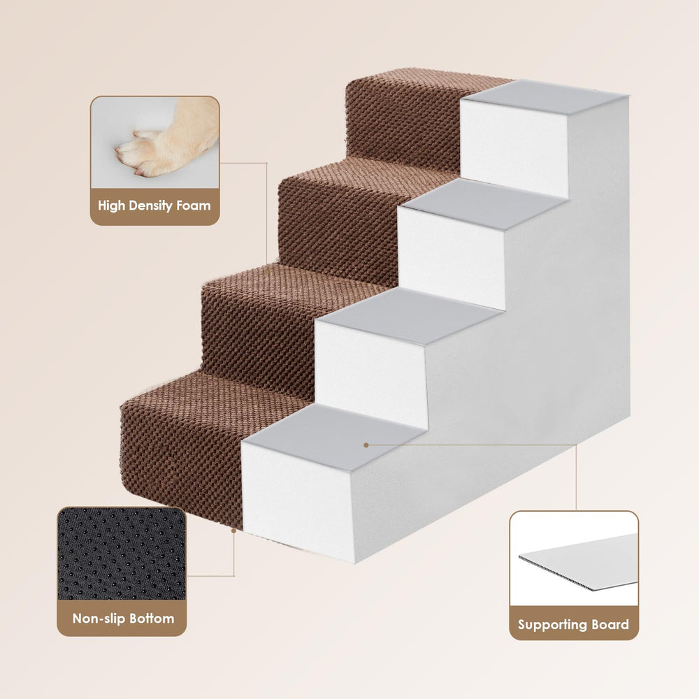 EHEYCIGA dog stairs 3-step compact setup for low furniture access