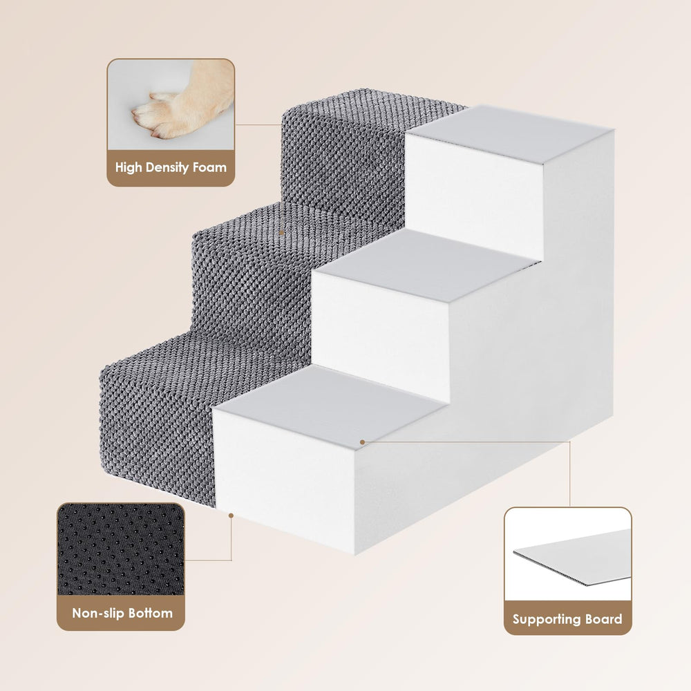 EHEYCIGA 5-step dog stairs for high beds support confident indoor access up to 27 inches