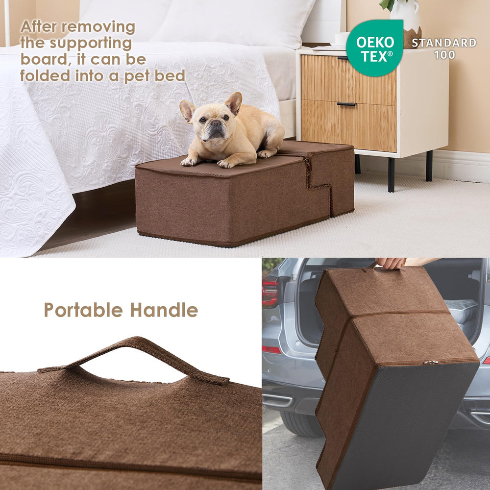 EHEYCIGA dog stairs 5-step for tall beds and strong support