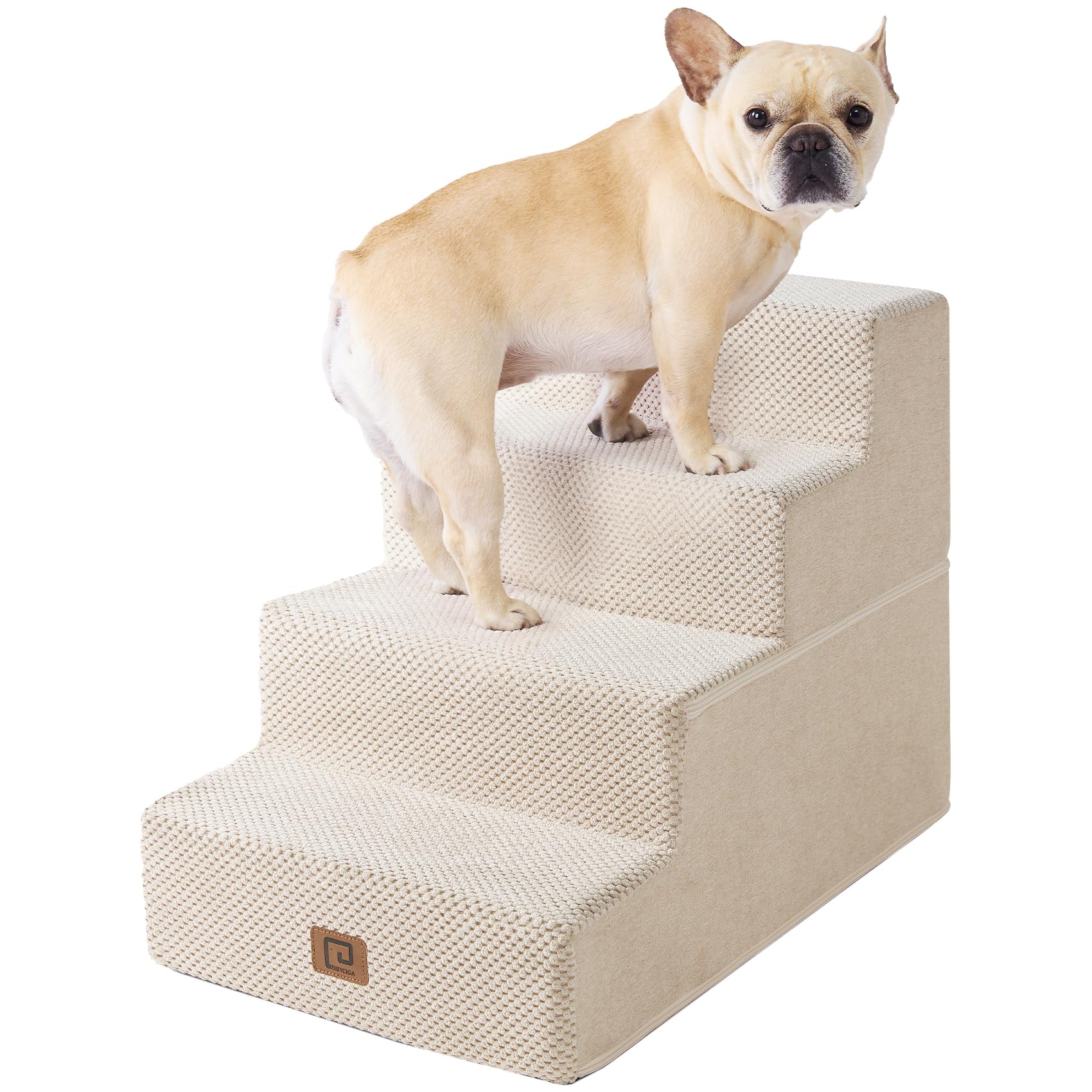 EHEYCIGA dog stairs bed-18in-4step near edge for safe bed access
