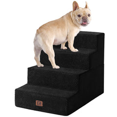 EHEYCIGA dog stairs positioned at a bed edge offer easy access for small pets.