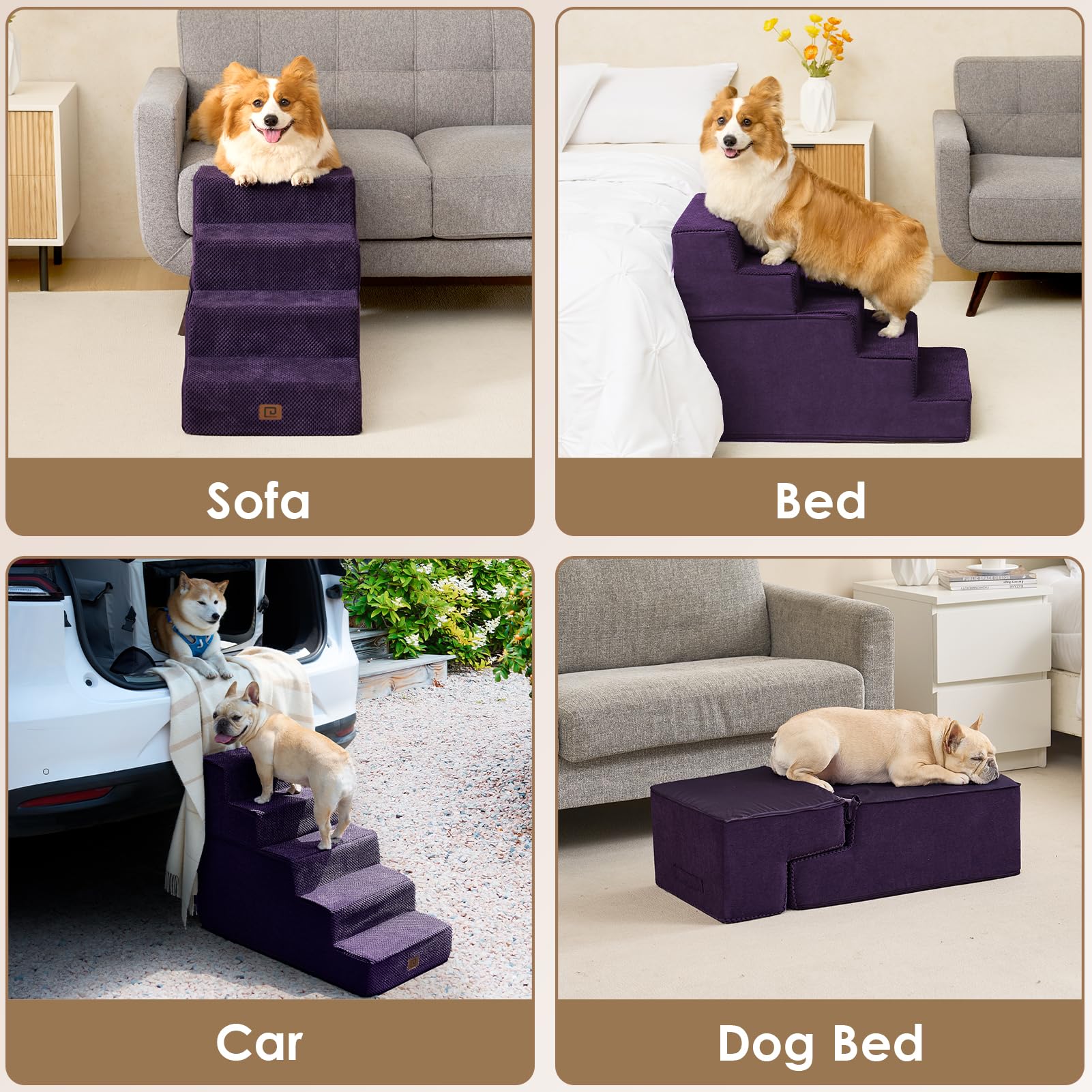 EHEYCIGA pet stairs for daily use promote safe elevation.