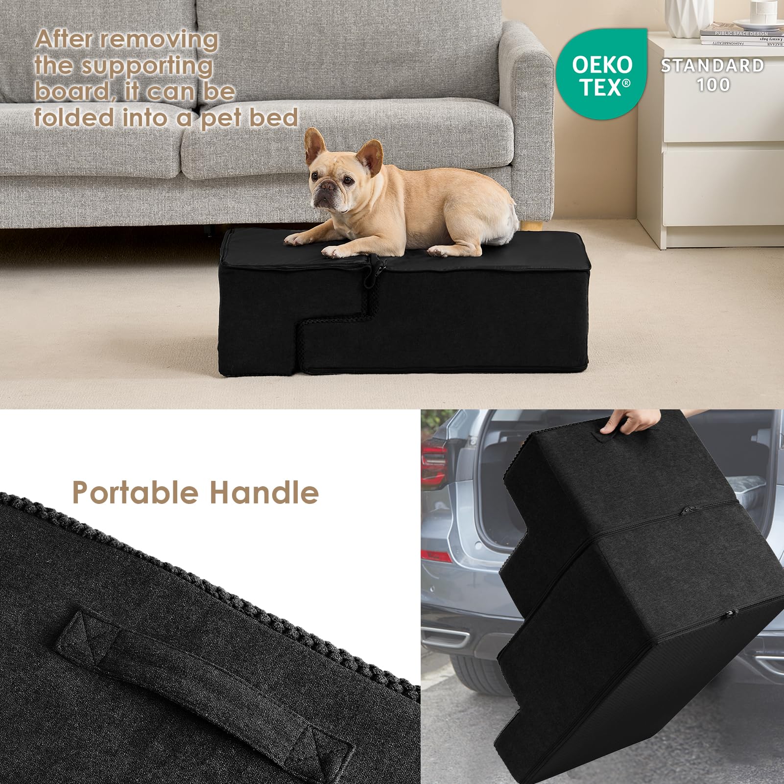 EHEYCIGA dog stairs feature eco-friendly support board for stability.