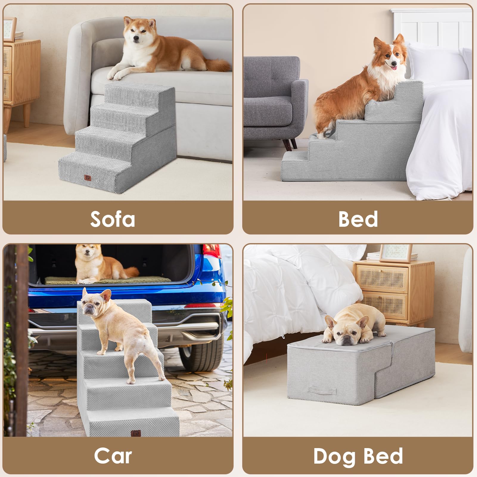 EHEYCIGA dog stairs eco-support-board focuses on durable materials and stable base.