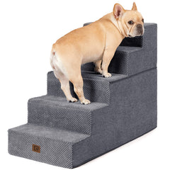 EHEYCIGA dog stairs positioned at bed edge for easy pet access
