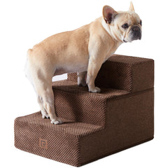 EHEYCIGA dog stairs beside a sofa edge for easier pet access.