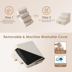 EHEYCIGA dog stairs foam detail highlights 30D foam core for steady climbs