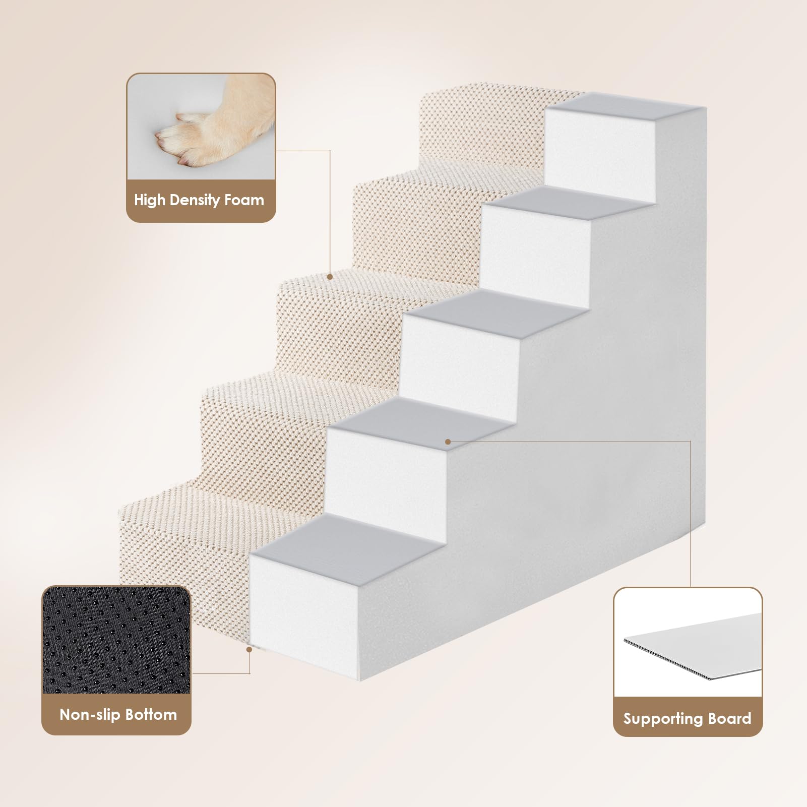 EHEYCIGA dog stairs folded into a compact bed for storage