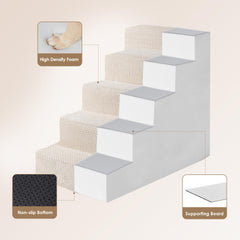 EHEYCIGA dog stairs folded into a compact bed for storage