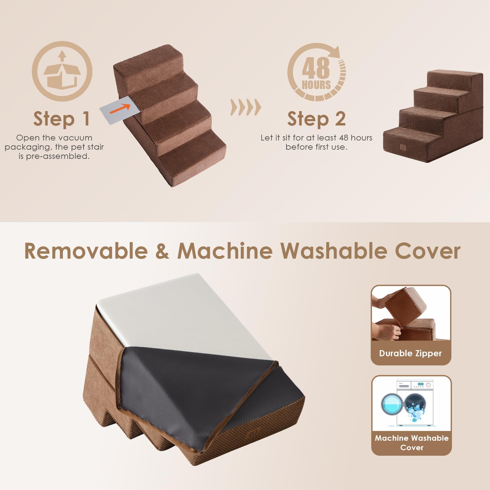 EHEYCIGA dog stairs foldable design for portable use and storage