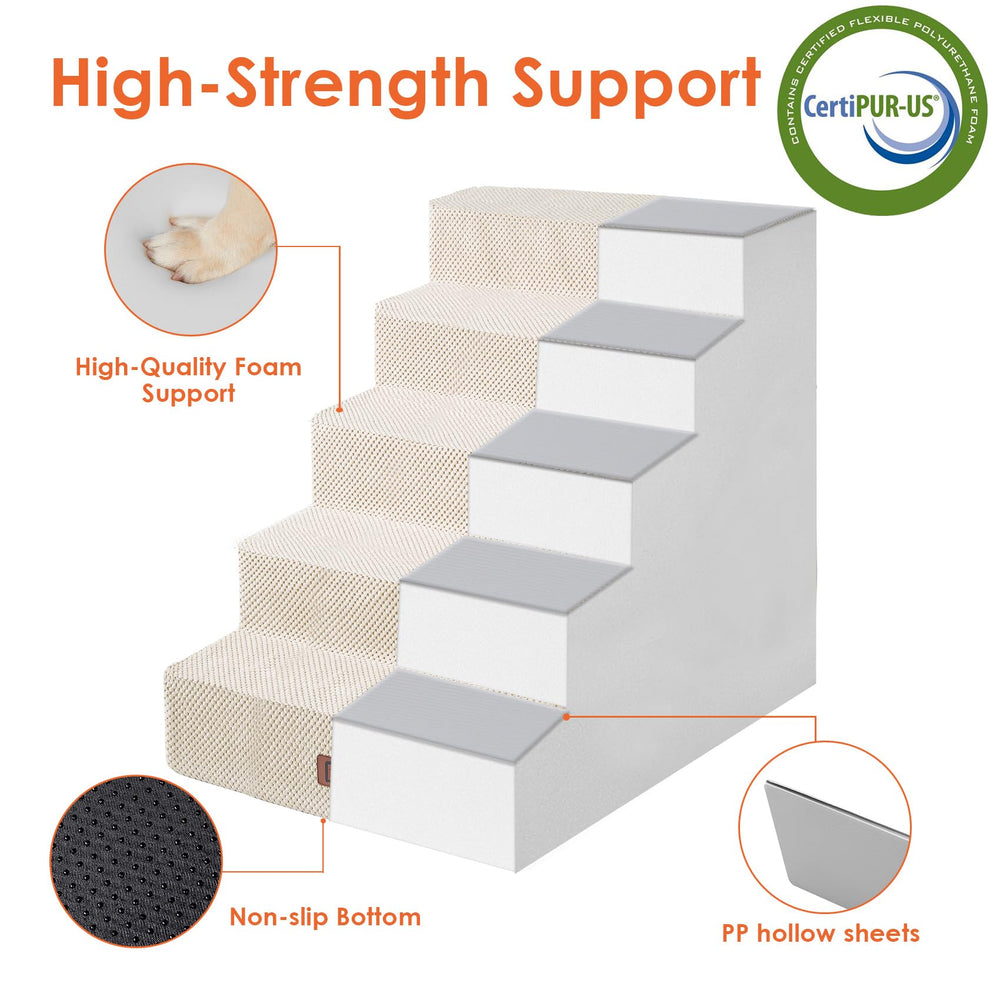 EHEYCIGA stairs folded into a cozy bed serve as a comfy rest.