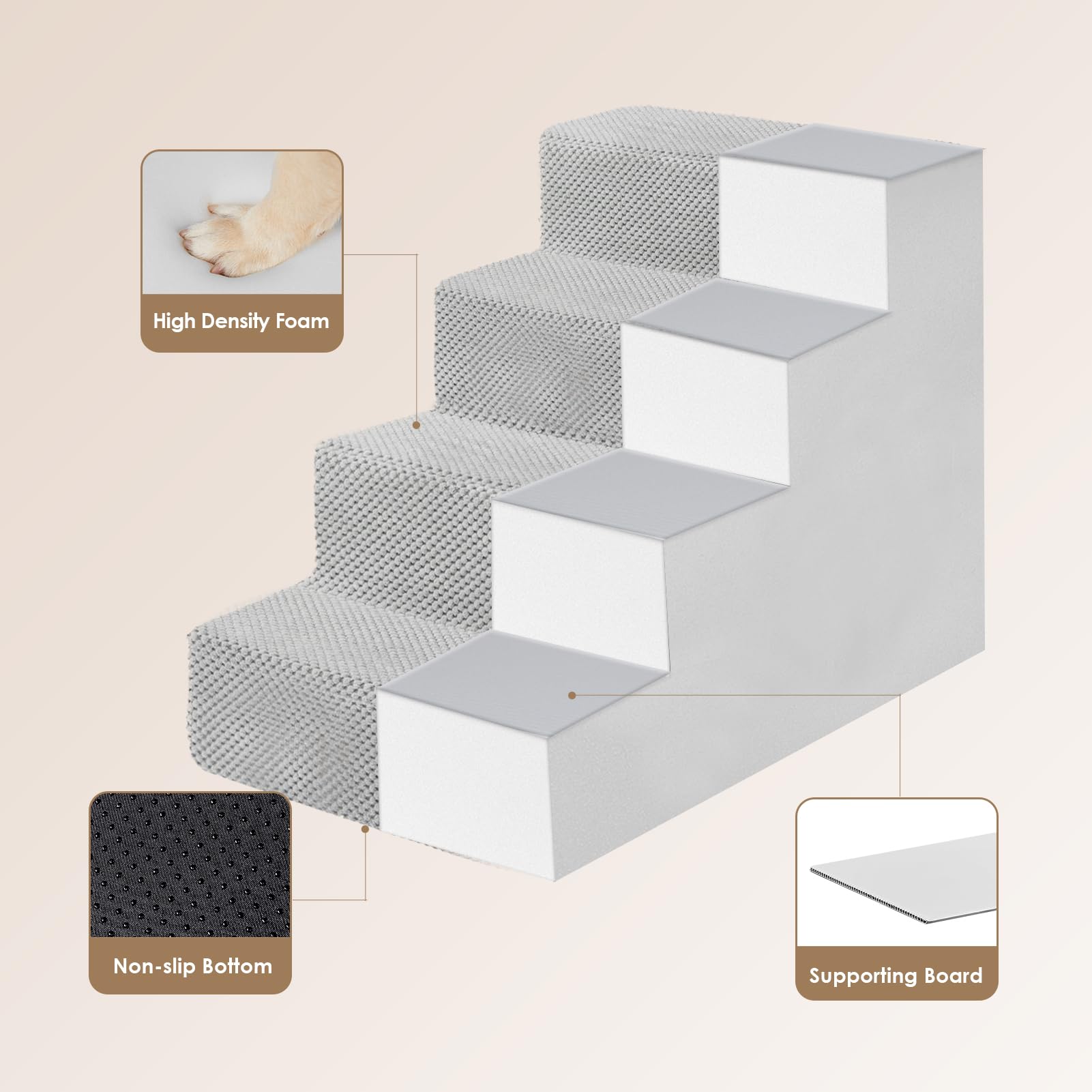 EHEYCIGA dog stairs folded into bed form for portability.