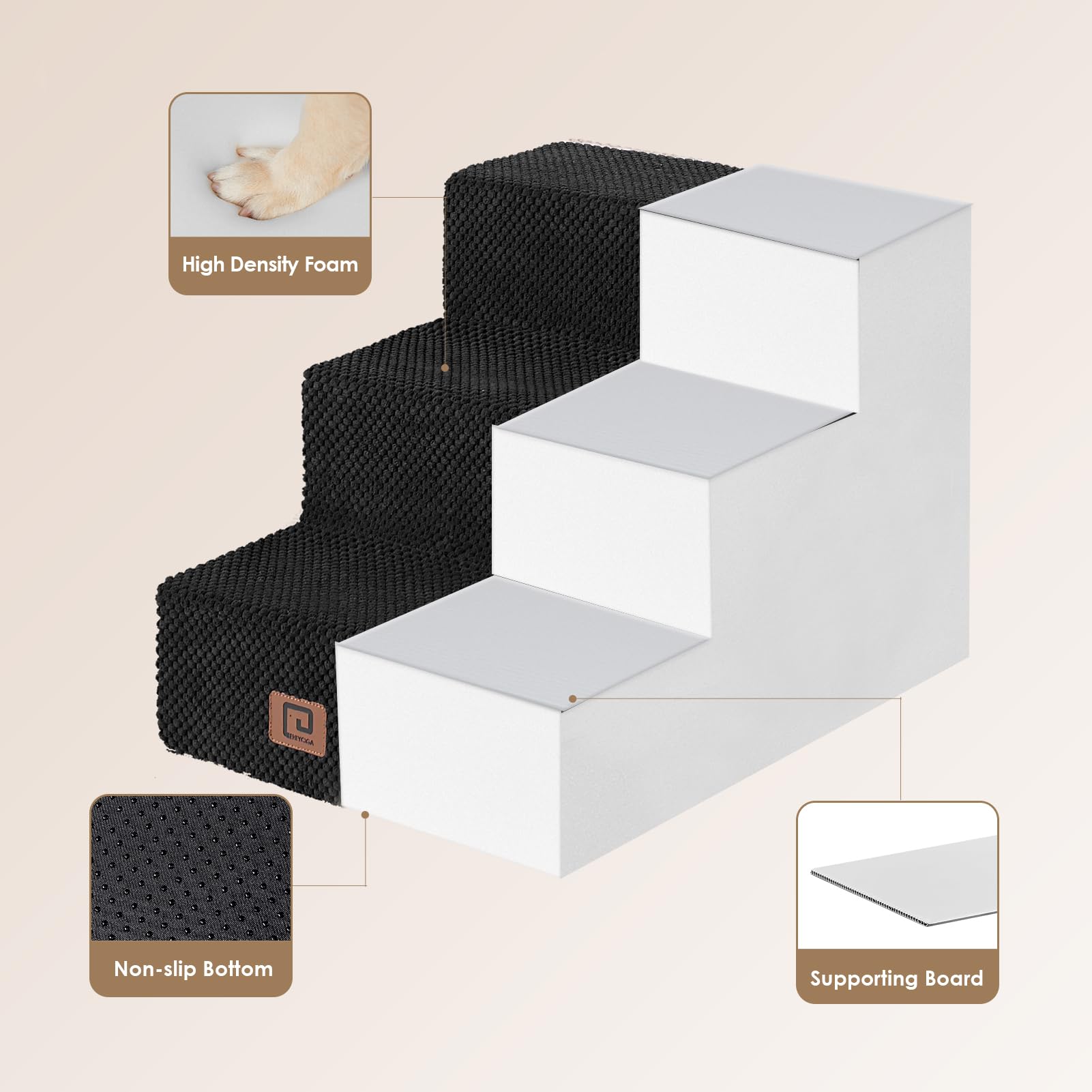 EHEYCIGA dog stairs folded into bed mode for convenient storage