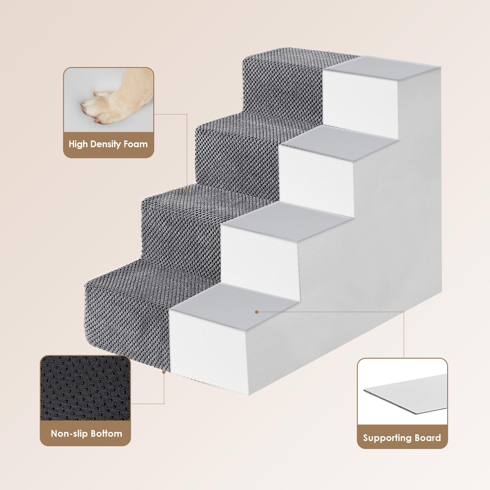 EHEYCIGA dog stairs folded into a compact bed for storage