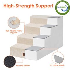 EHEYCIGA dog stairs folded into compact bed mode for easy storage.