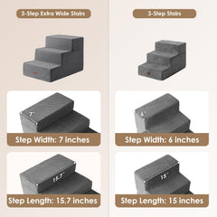EHEYCIGA dog stairs front view with wide steps for small pets.