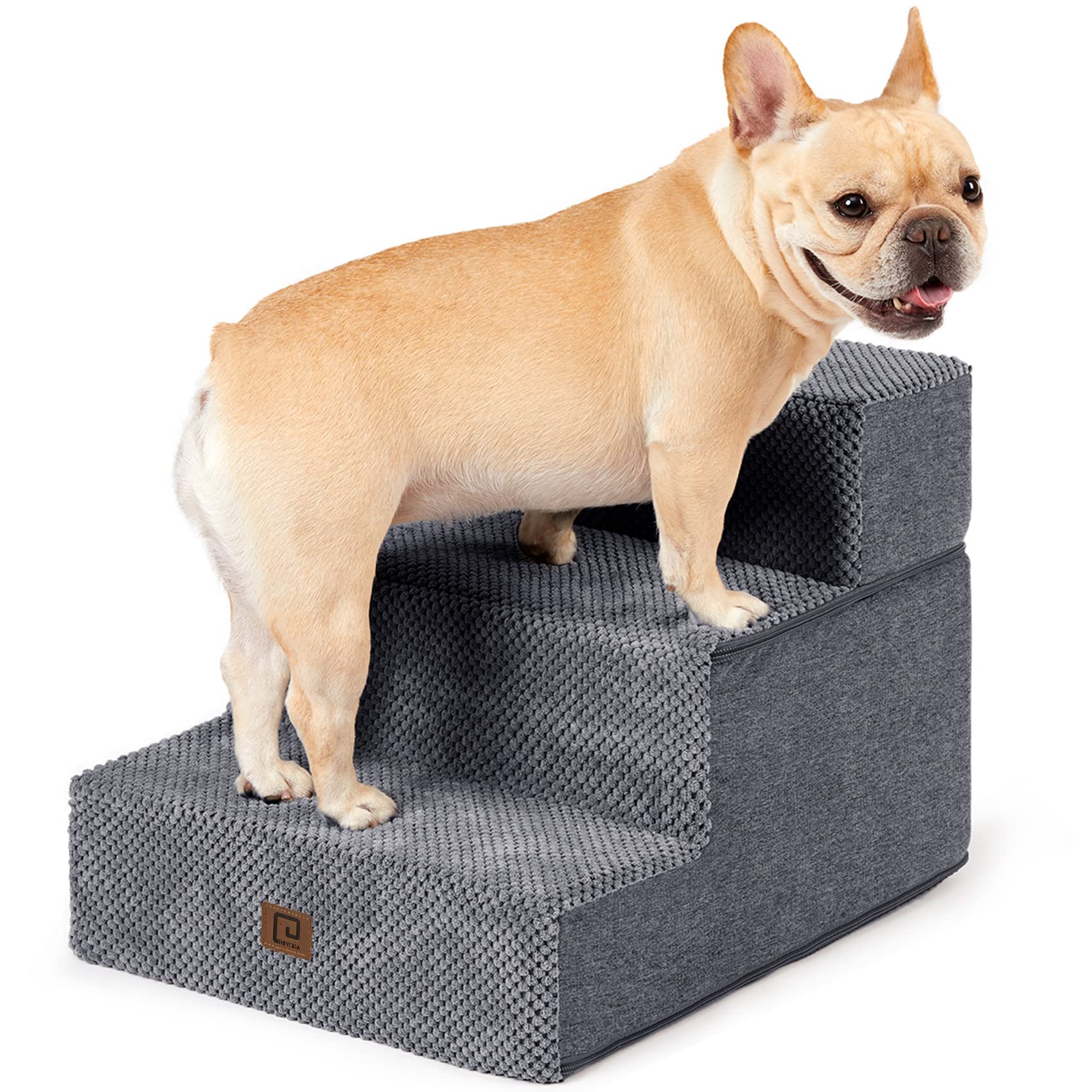EHEYCIGA dog stairs grey finish blends with living spaces aiding mobility