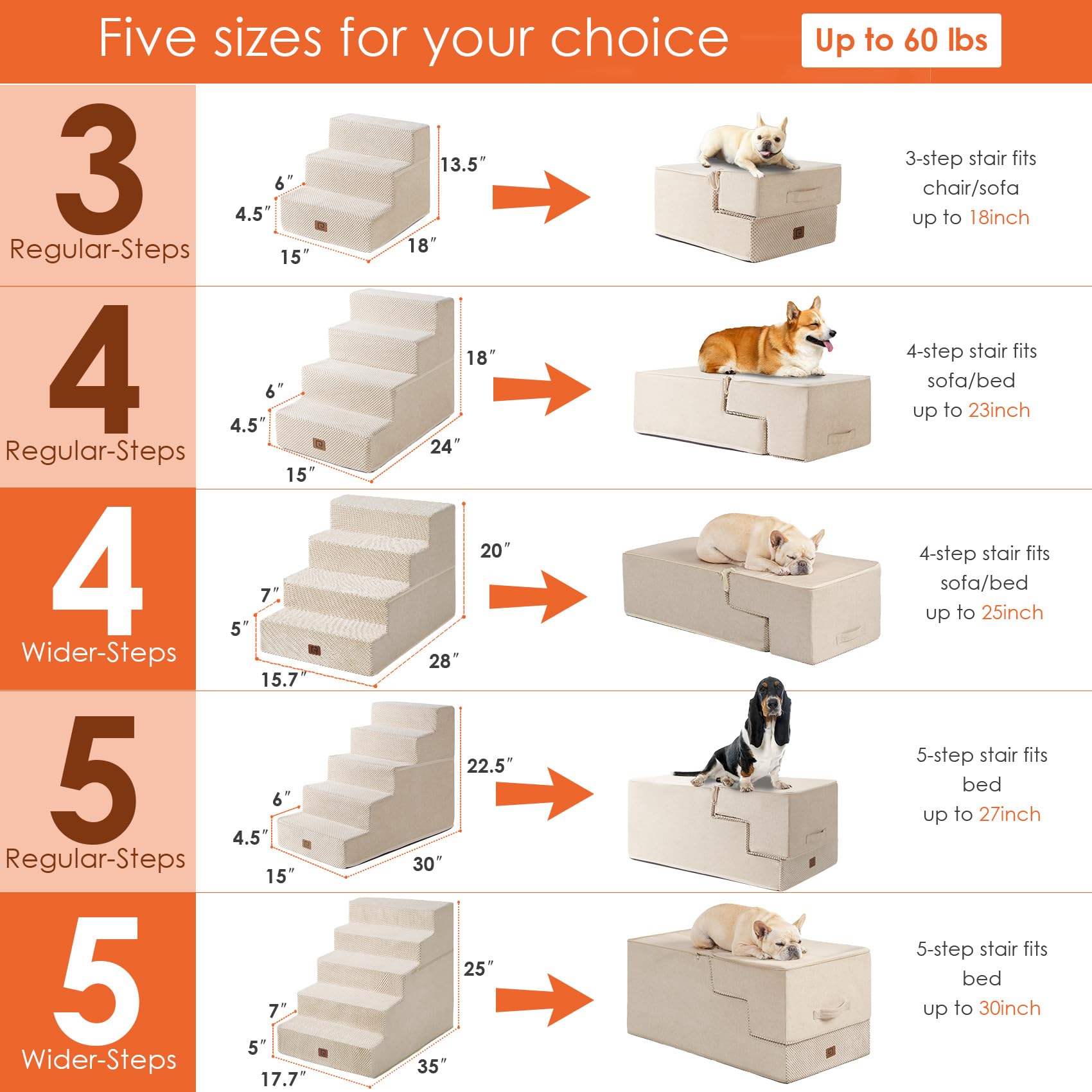 EHEYCIGA non-slip base keeps stairs steady on slick floors.