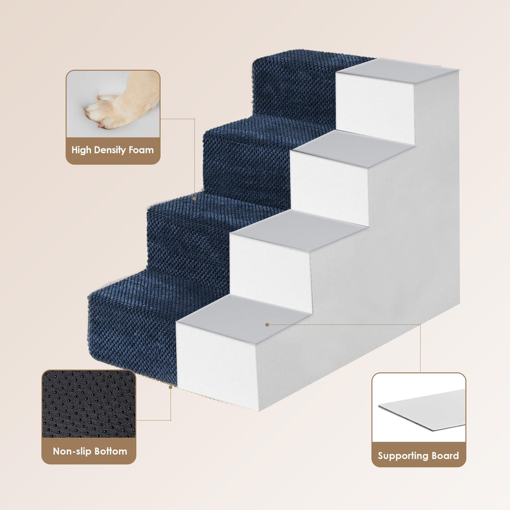 EHEYCIGA dog stairs non-slip base provides stable footing on slick floors.