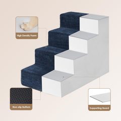 EHEYCIGA dog stairs non-slip base provides stable footing on slick floors.